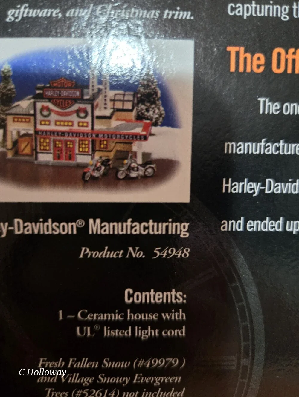 Dept 56 Snow Village Harley Davidson Building ***MISSING THE 2 MOTORCYCLES